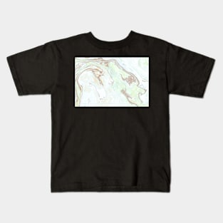 Subtle Mint and Tan Marble Kids T-Shirt